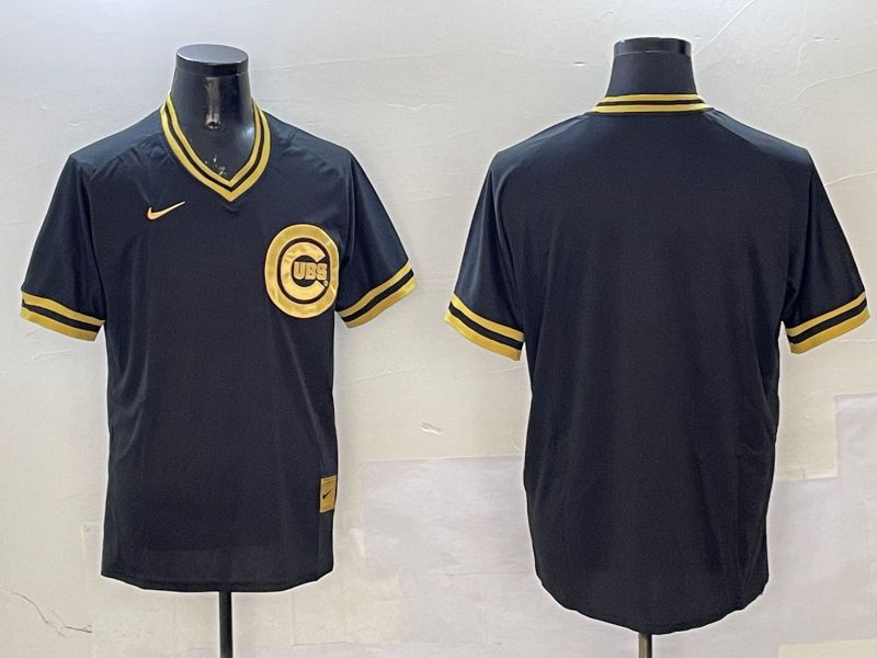 Men Chicago Cubs Blank Black Gold Game 2025 Nike MLB Jersey style 1->chicago cubs->MLB Jersey